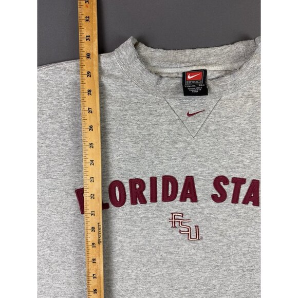 Vintage 90s Nike Middle Swoosh Florida State University Gray Crewneck Sweater XL - Picture 16 of 16
